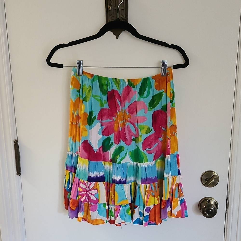 Jams World Floral Skirt with Flounce Tiers